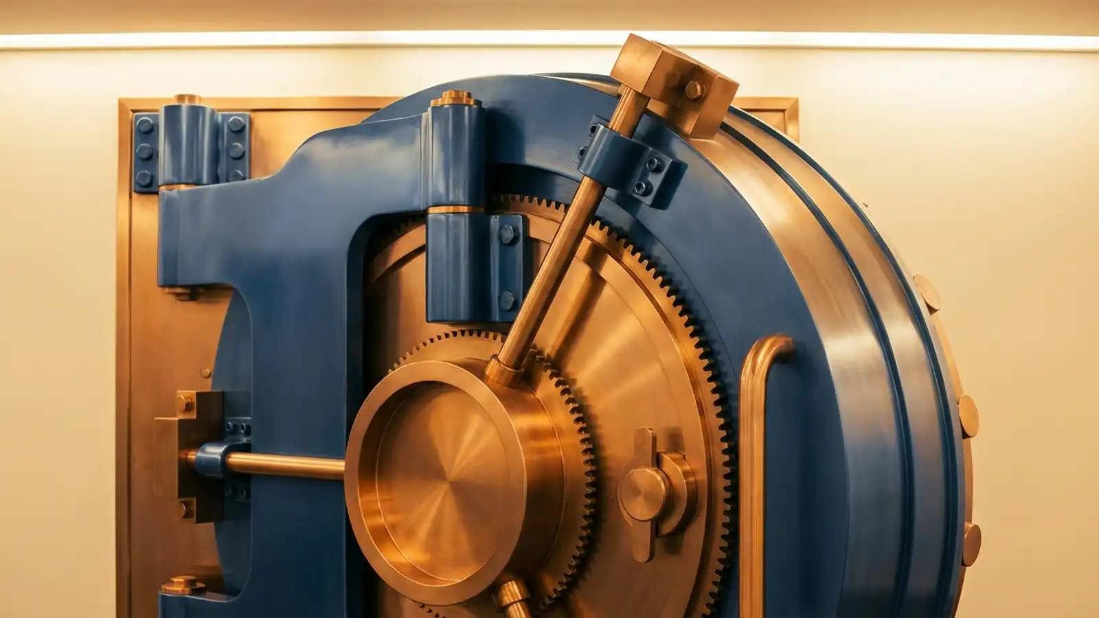 IRS-approved depository vault door for Gold IRA metal storage