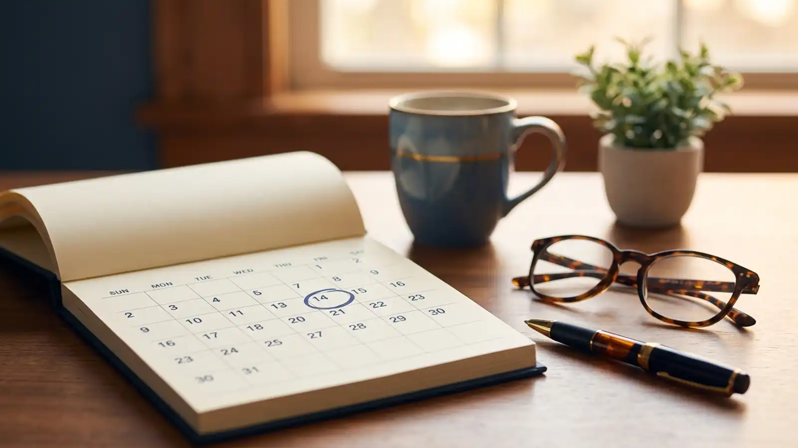 Desk calendar with circled RMD distribution deadline date
